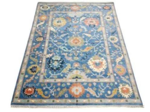 Handgeknoopt Perzisch wol Ushak tapijt cobalt floral 244x311, Huis en Inrichting, Stoffering | Tapijten en Kleden, Nieuw, 200 cm of meer