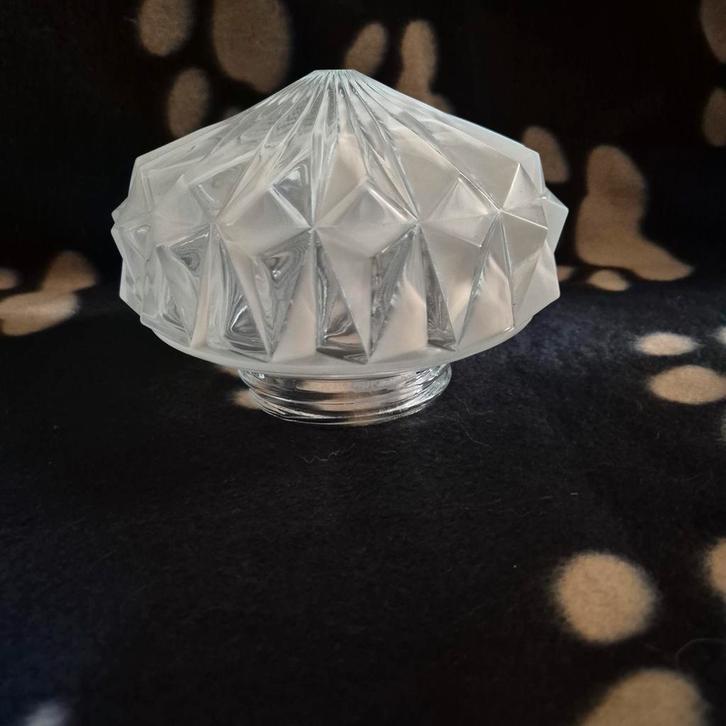 Zeer oude Retro vintage kap voor plafonnière in nieuwstaat., Huis en Inrichting, Lampen | Plafondlampen, Zo goed als nieuw, Glas