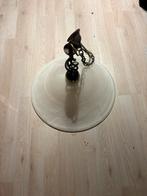 Hanglamp melkglas & brons, Huis en Inrichting, Lampen | Hanglampen, Ophalen, Gebruikt, Glas, Minder dan 50 cm