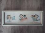 vintage babyprentjes in mooie oude lijst (29 x 11 cm), Antiek en Kunst, Curiosa en Brocante, Ophalen of Verzenden