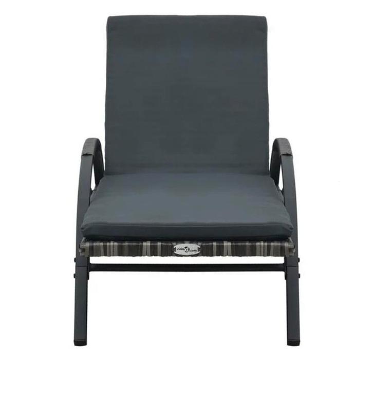 Te koop Luxe Ligbed met Wieltjes en kussens.Antraciet Rattan, Tuin en Terras, Ligbedden, Gebruikt, Rotan, Verrijdbaar, Ophalen of Verzenden