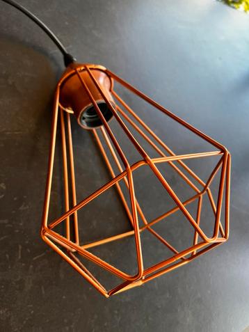 2 x Draadstaal koper hanglamp 25cm beschikbaar voor biedingen