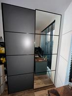 IKEA Pax Kast Schuifdeuren Grijs + Spiegeldeur, Huis en Inrichting, Ophalen, Kunststof, 100 tot 150 cm, 200 cm of meer