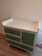 vintage commode opgeknapt wit groen lade deur wasrek, Ophalen, Gebruikt, 50 tot 70 cm, 75 tot 100 cm