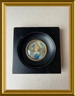 Oud miniatuur portret lijstje : Damina, Antiek en Kunst, Ophalen of Verzenden