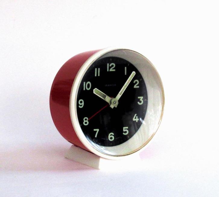 Retro Wamda mechanische wekker, Germany van de '60-70., Antiek en Kunst, Antiek | Klokken, Ophalen of Verzenden