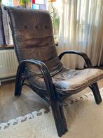 Vintage fauteuil leren bekleding, Huis en Inrichting, Fauteuils, Ophalen, Gebruikt, Leer, 75 tot 100 cm