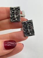 A862 Prachtige zilveren manchetknopen brutalist, Sieraden, Tassen en Uiterlijk, Antieke sieraden, Ophalen of Verzenden, Zilver