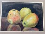 W. de Groot aquarel stilleven met appels, Antiek en Kunst, Kunst | Schilderijen | Klassiek, Verzenden