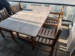 Teak Tuinset - 6 Stoelen & Uitschuifbare Tafel, Tuin en Terras, Tuinsets en Loungesets, Ophalen, Gebruikt, Eettafel, 6 zitplaatsen
