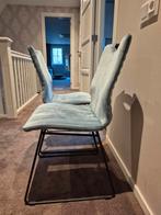 Set van 2 blauwe stoelen, Huis en Inrichting, Stoelen, Ophalen, Zo goed als nieuw, Blauw, Stof