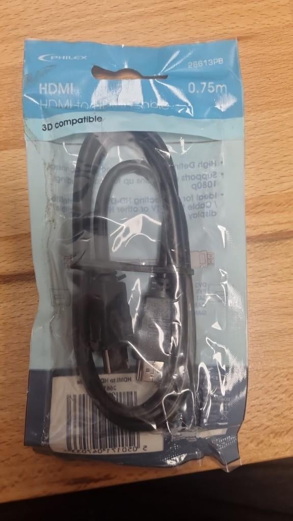Hdmi kabel 75cm (blister verpakking), Ophalen of Verzenden, Nieuw, Minder dan 2 meter, HDMI-kabel