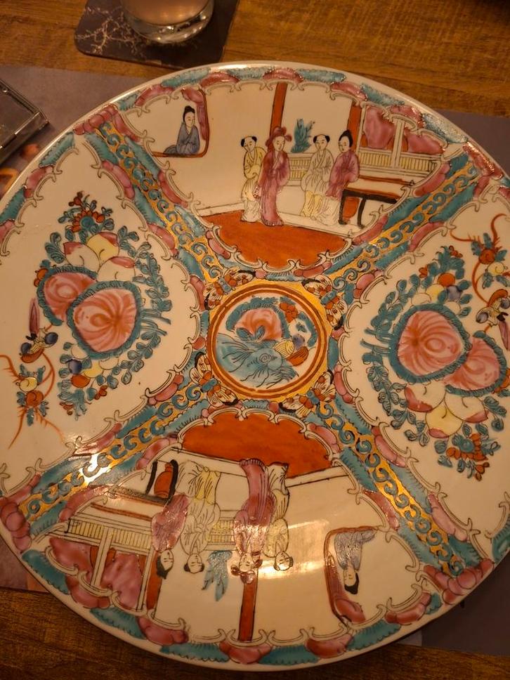 Antiek Chinees Bord - Decoratief, Antiek en Kunst, Antiek | Schalen, Ophalen of Verzenden