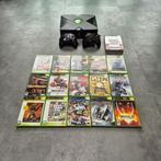XBOX Classic met 2 controllers & 17 games, Ophalen of Verzenden, Gebruikt, Met 2 controllers