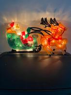 Vintage kerstverlichting kerstman en slee, Hobby en Vrije tijd, Ophalen of Verzenden, Zo goed als nieuw, Versiering, Kerst of Sinterklaas