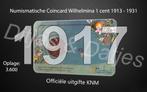 Nederland Wilhelmina 1 cent in coincard KNM 1917, Postzegels en Munten, Munten | Nederland, Ophalen of Verzenden, Koningin Wilhelmina