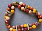 592 edelsteen armband dubbele rij facet geslepen Mookaiet, Overige kleuren, Nieuw, Ophalen of Verzenden, Elastiek