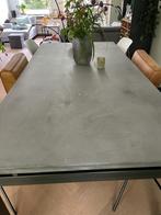 Eettafel - stenen blad, metalen frame, Huis en Inrichting, Tafels | Eettafels, Ophalen, Gebruikt, 100 tot 150 cm, Vijf personen of meer