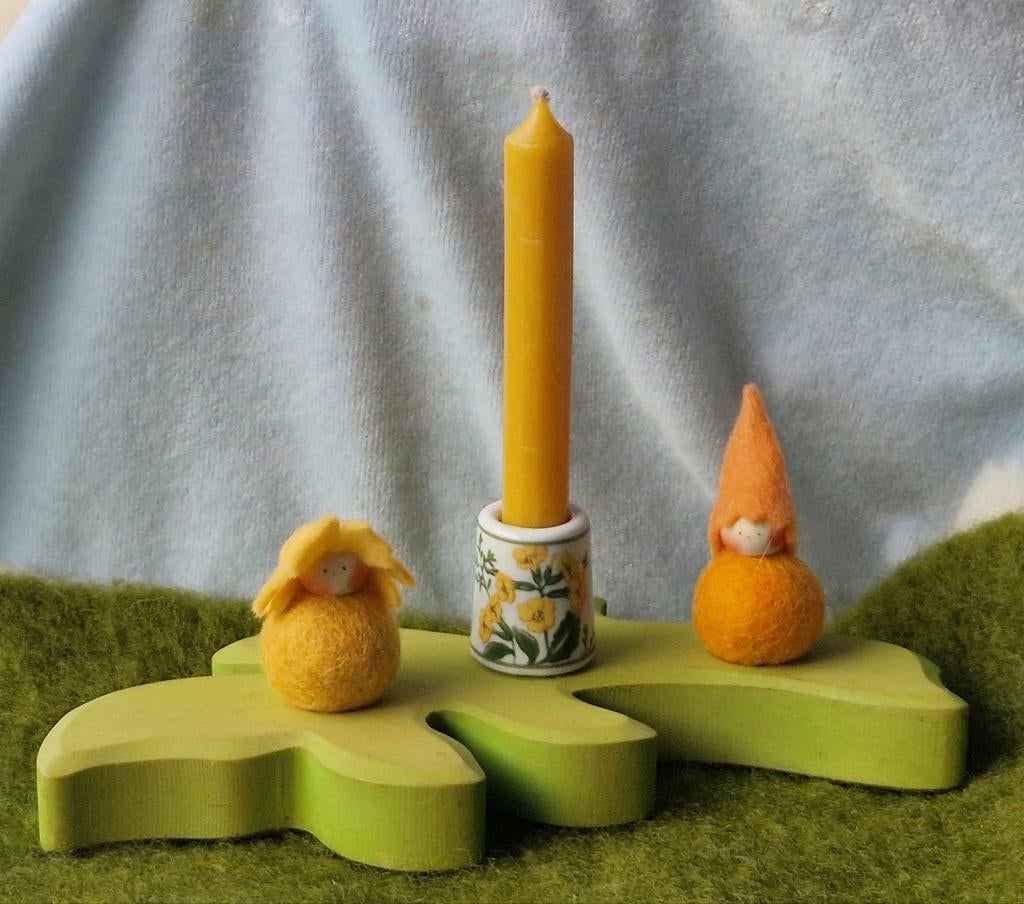 Jaarring bloemenkind popje Vrije School wolvilt kabouter, Verzenden