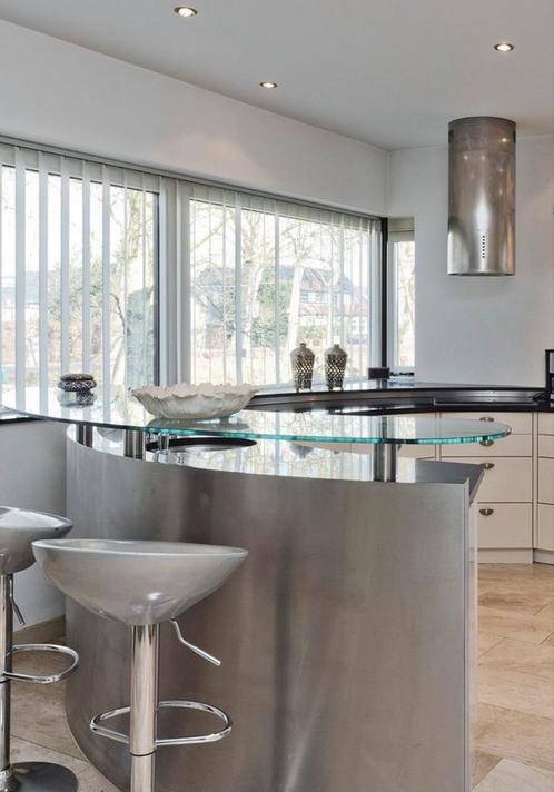 Rvs bar/ gootstenen reginox/ kranen/ rond aanrecht blas, Huis en Inrichting, Keuken | Bestek, Zo goed als nieuw, Ophalen