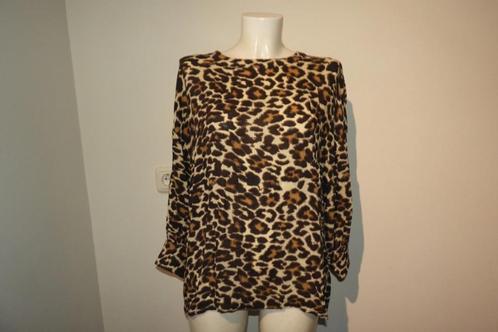 Essentiel Antwerp luchtig tuniek jaguar print mt 36/38, Kleding | Dames, Blouses en Tunieken, Zo goed als nieuw, Maat 36 (S), Bruin