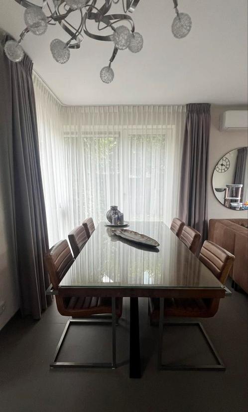 Nieuw EIKENHOUT Eetkamer tafel 220 x100 x 8 cm dik, Huis en Inrichting, Complete inboedels, Ophalen
