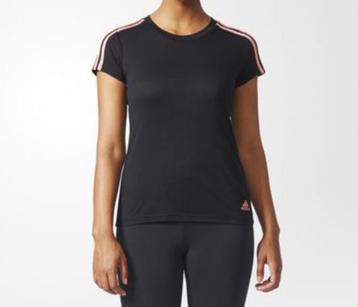 Adidas dames athletics 3-stripes sporttop sportshirt zwart M beschikbaar voor biedingen