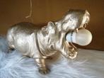 Hippo tafellamp, mat goud, 36x14x24cm,Z.G.A.N., Ophalen of Verzenden, Zo goed als nieuw, Kunststof, Minder dan 50 cm