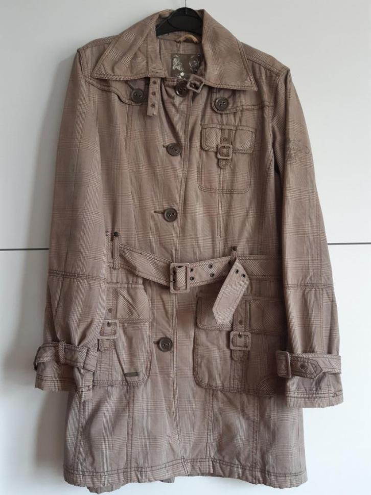 Geruite lange winterjas van cecil in maat M, Kleding | Dames, Jassen | Winter, Zo goed als nieuw, Maat 38/40 (M), Bruin, Ophalen of Verzenden