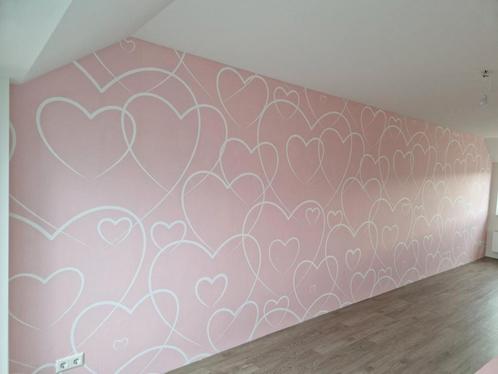 Hartjes behang, nieuw op rol, Huis en Inrichting, Stoffering | Behang, minder dan 10 m², Ophalen of Verzenden