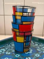 Piet Mondriaan drinkglazen, 4 stuks., Antiek en Kunst, Ophalen of Verzenden