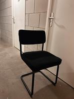 4 eetkamerstoelen teddy stof zwart, Ophalen, Zwart, Zo goed als nieuw, Vier
