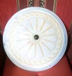 Vintage grote plafondlamp / plafonnière dikke glas art deco, Verzenden, Gebruikt, Glas, Vintage / art deco