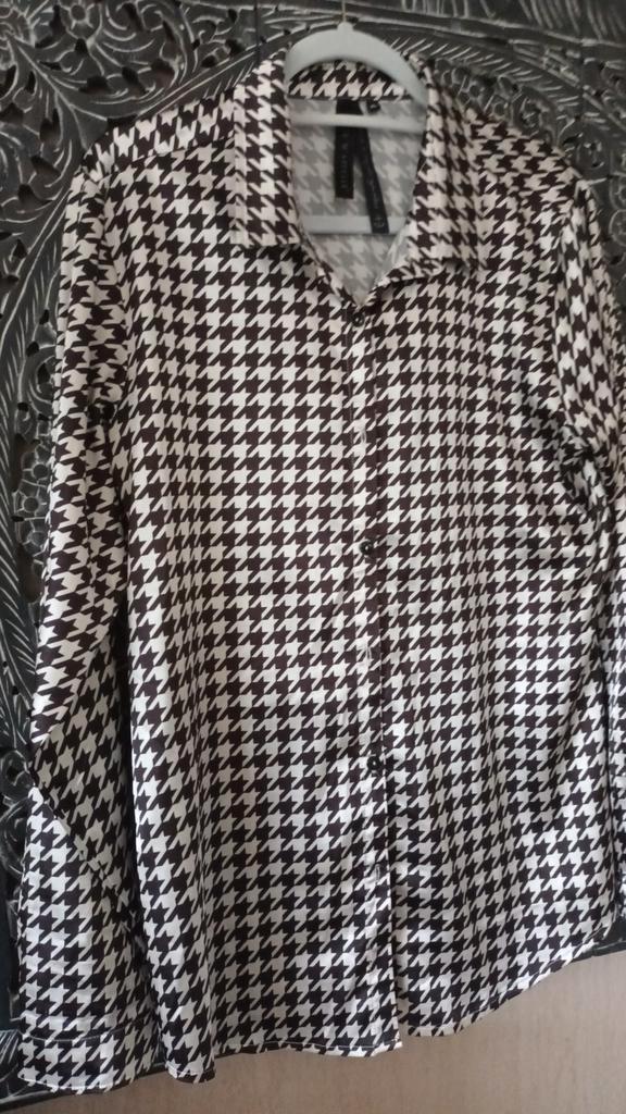 Je M'appelle Blouse - Zwart/Wit Print - Maat XL, Kleding | Dames, Blouses en Tunieken, Nieuw, Maat 46/48 (XL) of groter, Zwart