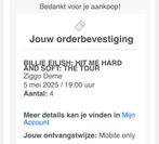 Billie Eilish Amsterdam 5 mei, Tickets en Kaartjes, Concerten | Pop, Drie personen of meer, Mei