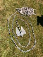 Klapanker met ketting en touw, Ophalen of Verzenden, Zo goed als nieuw, Ankeren en Afmeren, Zeilboot of Motorboot