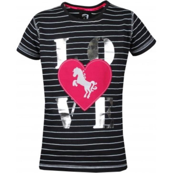 Zwart Horka Nola T-shirt maat 86 92 98 104 en 116, Dieren en Toebehoren, Paardrijkleding, Nieuw, Kinderen, Bovenkleding, Dressuur