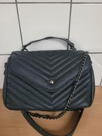 Zwarte handtas met ketting, Ophalen of Verzenden, Zo goed als nieuw, Zwart, Handtas