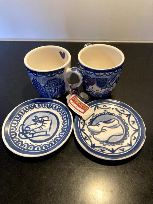 koffiekopjes van BLOND AMSTERDAM in blauw-wit, Huis en Inrichting, Keuken | Servies, Nieuw, Kop(pen) en/of Schotel(s), Blond Amsterdam