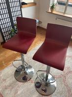 Barkrukken bordeaux rood hoge kwaliteit, Huis en Inrichting, Barkrukken, Ophalen, 60 tot 90 cm, Zo goed als nieuw, In hoogte verstelbaar