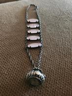 Zilveren Horloge Ketting Markasiet & Edelstenen, Sieraden, Tassen en Uiterlijk, Horloges | Antiek, Overige merken, Polshorloge