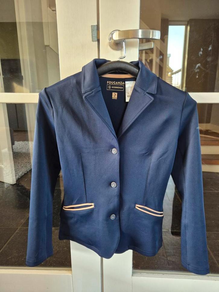 Wedstrijd paardrijdbroek en jasje, met plastron, Dieren en Toebehoren, Paardrijkleding, Zo goed als nieuw, Dames, Kinderen, Bovenkleding