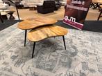 Salontafel Hamburg 2-Delig Mangohout Direct/Leverbaar E-7205, Ophalen, #Salontafels#Organisch#Boonvormig#Naturel#Mangohout, 50 tot 100 cm