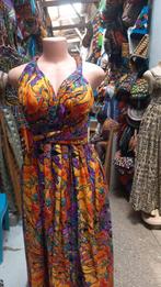 Afrikaanse batik katoenen jurk uniek Ghana kleurvast, Nieuw, Ophalen of Verzenden, Onder de knie