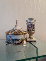 Capodimonte porseleine sierpot en vaas, Ophalen of Verzenden