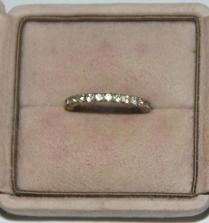 Fonkelende ring met strass ringmaat 17, Sieraden, Tassen en Uiterlijk, Ringen, Dame, 17 tot 18, Zilver, Met strass, Ophalen of Verzenden