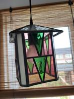 Glas in lood lantaarn lamp, Huis en Inrichting, Lampen | Hanglampen, Ophalen of Verzenden, Zo goed als nieuw, Glas, Minder dan 50 cm