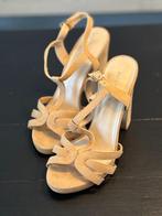 Elegante beige sandalen met hak van Miss Unique – maat 39, Beige, Ophalen of Verzenden, Zo goed als nieuw, Schoenen met hoge hakken