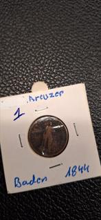 Germaanse staten 1 kreuzer 1844    Baden, Ophalen of Verzenden, Duitsland