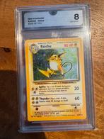 Pokémon Raichu Holo Base Set 1999 - Gecertificeerd NM Mint 8, Ophalen of Verzenden, Zo goed als nieuw, Losse kaart, Foil